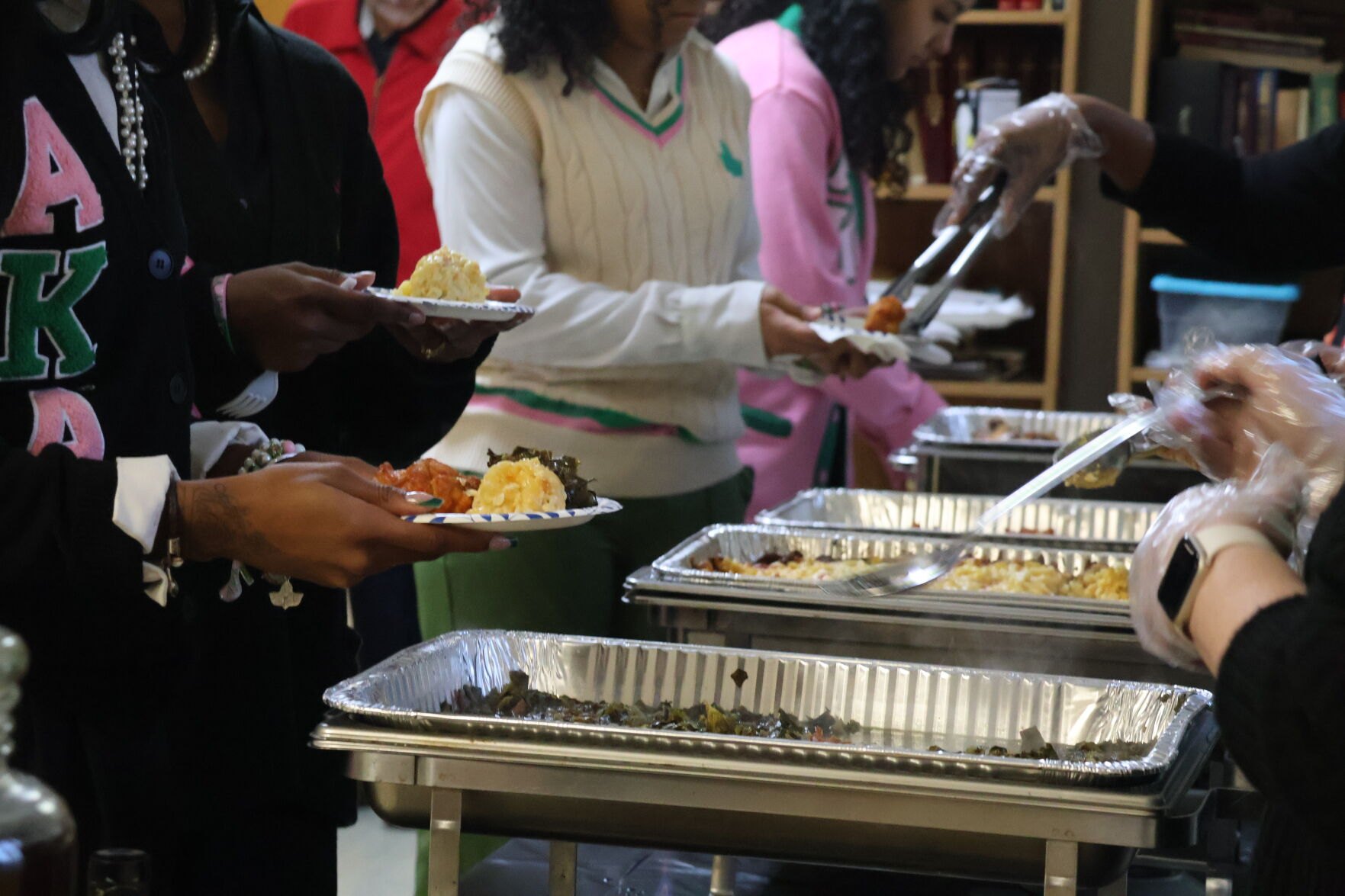 Neighbors sharing a meal at Mt. Zion’s Martin Luther King Jr. community celebration